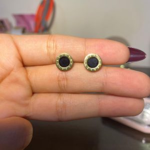 Black Round Studs