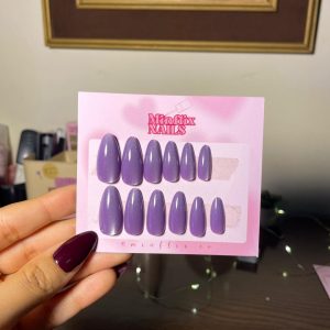 Purple Cat Eye Nail Set
