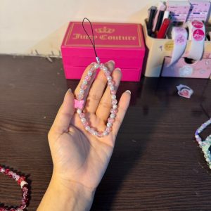 Beaded Phone Charm (Pink)