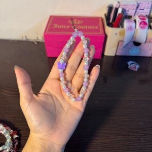Beaded Phone Charm (Purple)