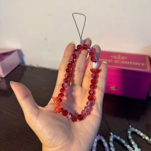 Beaded Phone Charm (Red)