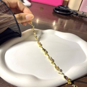 Tulip Bracelet ( Purple and Pink with golden base)